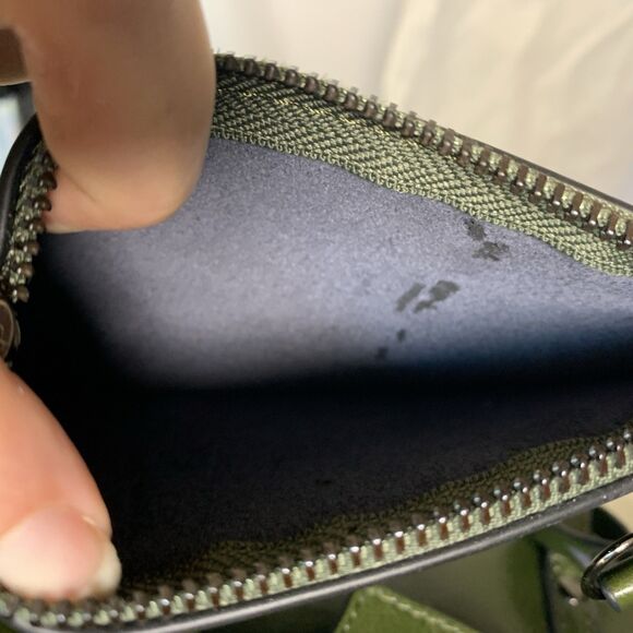 MDBM Maison de Beauté Provence Green Leather Front Pocket Tote Handbag w/ pouch - Picture 15 of 16